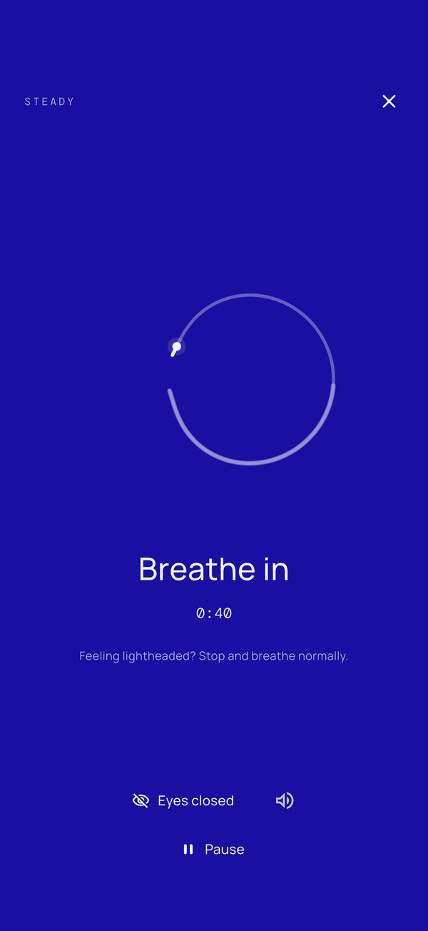 A breathing session in Hushcount